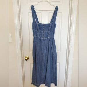 NWT Reformation Tagliatelle Midi Denim Dress